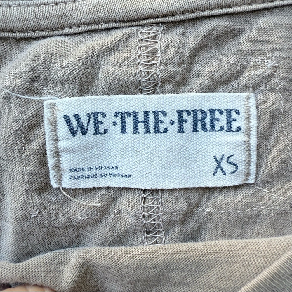 Free People We The Free Nina Long Sleeve Tee Stone Tan Gray XS - Picture 6 of 12